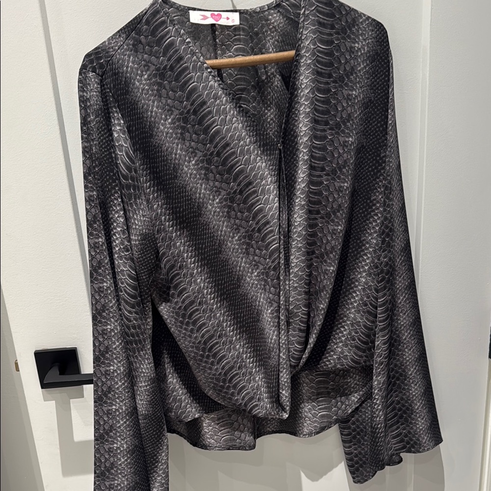 Buddy Love Black Snake Print Blouse